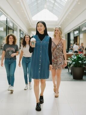 Vintage 90s  GAP Denim Button Front Sheath Dress M